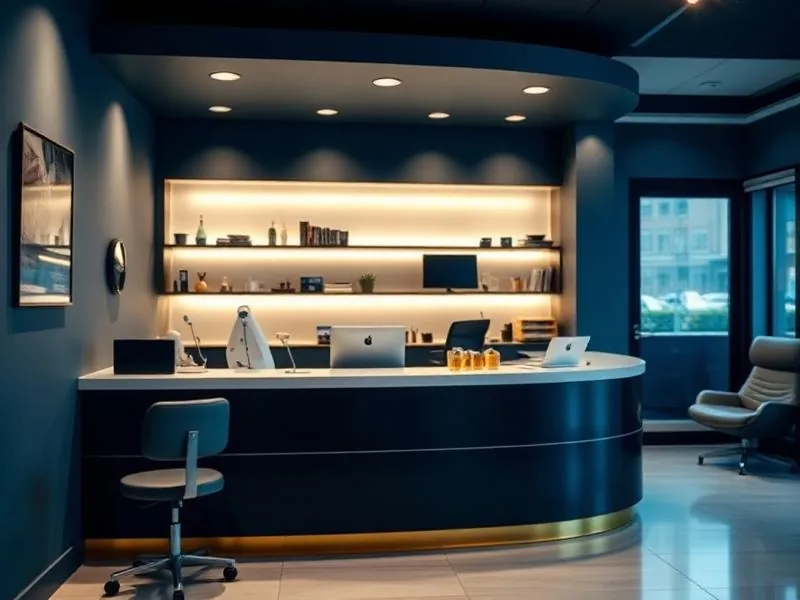 Dental office front desk with card payment