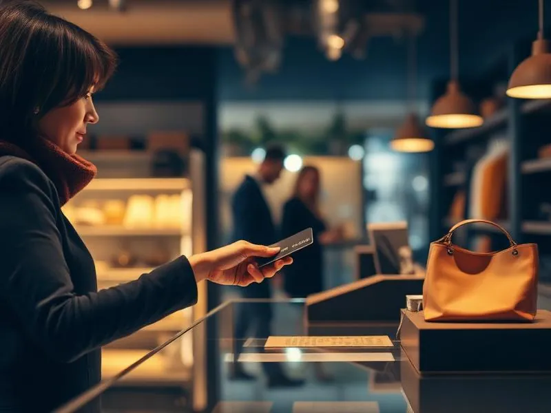 Boutique owner accepting a card payment at the counter